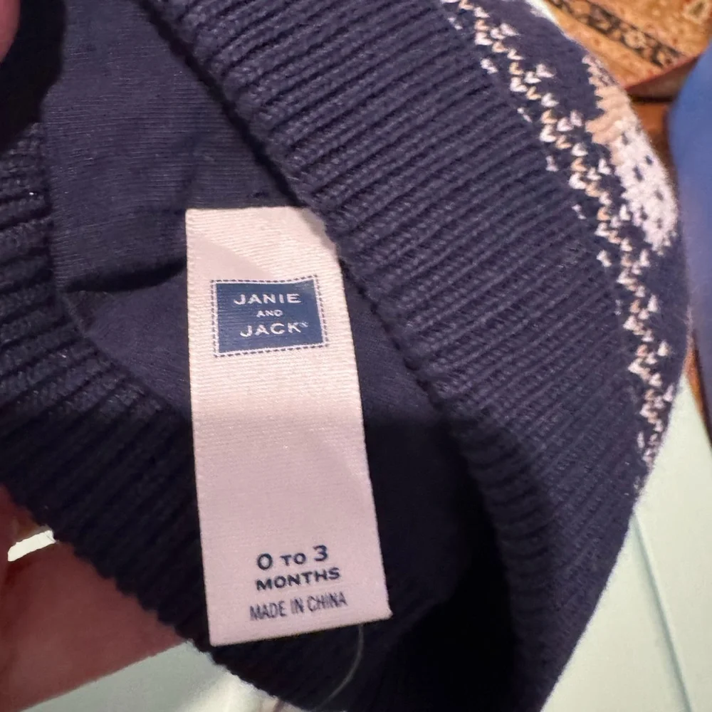 NWT Janie and Jack Baby Boy Navy Cotton‎ Knit Hat Fully Lined Classic Preppy